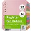 The Paper Shop A4 Ordner Register Unterteiler Hochformat 150 g/m² | 5 Pack | 12-Teilig Mehrfach Gelocht Aus Stabiler Pappe | Farbige Trennblätter für Dokumente Büro Schule Archiv Organisation