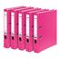 Original Falken 5er Pack PP-Color Kunststoff-Ordner. Made in Germany. 5 cm schmal DIN A4 Pastell-Farbe pink Vegan Ringordner Aktenordner Briefordner Büroordner Plastikordner Schlitzordner