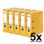 Original Falken 5er Pack PP-Color Kunststoff-Ordner. Made in Germany. 8 cm breit DIN A4 gelb Vegan Ringordner Aktenordner Briefordner Büroordner Plastikordner Schlitzordner