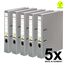 Original Falken 5er Pack PP-Color Kunststoff-Ordner. Made in Germany. 5 cm schmal DIN A4 grau Vegan Ringordner Aktenordner Briefordner Büroordner Plastikordner Schlitzordner