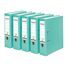 Original Falken 5er Pack PP-Color Kunststoff-Ordner. Made in Germany. 8 cm breit DIN A4 Pastell-Farbe türkis Vegan Ringordner Aktenordner Briefordner Büroordner Plastikordner Schlitzordner
