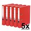 Original Falken 5er Pack PP-Color Kunststoff-Ordner. Made in Germany. 5 cm schmal DIN A4 rot Vegan Ringordner Aktenordner Briefordner Büroordner Plastikordner Schlitzordner