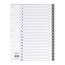 5er Set 20-teiliges Register/Trennblätter aus PP, DIN A4 mit Zahlen 1-20, volldeckend + praktischem Deckblatt aus stabilem Papier zum Beschriften. Trenn-Blätter für die Ordner-Organisation im Büro