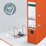 Leitz Qualitäts-Ordner 180° Plastik, 20er Pack, das Original, DIN A4 Aktenordner 8 cm breit, 90% Recycling-Karton, 30% Pre-Consumer Recycling-Kunststoff, Mit 180° Mechanik, 600 Blatt, Orange, 10105045