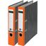 Leitz Qualitäts-Ordner 180°, A4, 100% recycelter Karton, Schmal, 5,2 cm Rückenbreite, Wolkenmarmor-Papier (Schmal, Orange, 2 Stück)
