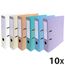 Exacompta 53084E 10er Pack Premium PVC-Ordner Prem´Touch Pastell. 7 cm breit DIN A4 Ringordner Aktenordner Briefordner Büroordner Plastikordner Schlitzordner farbig sortiert