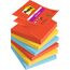 Post-it Super Sticky Z-Notes Playful Collection, Packung mit 6 Blöcken, 90 Blatt pro Block, 76 mm x 76 mm, Rot, Gelb, Blau - Extra-stark klebende Notizzettel für Notizen, To-Do-Listen und Erinnerungen