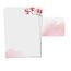 25er Set PRESENTOU Briefpapier beidseitig bedruckt 120 Gramm Papier | Motivpapier Urkundenpapier Urkunde Speisekarte Liebesbrief (Aquarell Blumen Rosa, 25 + 25 Bögen + Umschläge)