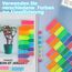 moinkerin Seitenmarker 960 Stück, Haftstreifen Transparent PET, Sticky Notes Page Marker Tabs, Haftmarker Index Etiketten Beschreibbar & Repositionierbar, 2 Designs in 8 Neonfarben für Schule Büro