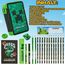 Minecraft Federmäppchen Jungen und Mädchen Mäppchen Gefüllt Creeper Federmappe mit Schreibwaren Gamer Geschenke für Kinder und Teenager (Grün Creeper)