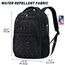 KROSER Laptop Rucksack 17,3'' Business Rucksack Schulrucksack Großer Wasserdicht Taschen Reise Backpack Daypack Mit USB und RFID-Taschen für Herren/College/Männer/Frauen Gestepptes Schwarz