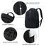 KROSER Laptop Rucksack 17,3'' Business Rucksack Schulrucksack Großer Wasserdicht Taschen Reise Backpack Daypack Mit USB und RFID-Taschen für Herren/College/Männer/Frauen Gestepptes Schwarz