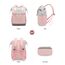 LOVEVOOK Laptop Schulrucksack Teenager, Damen Rucksack Modern, Schultasche Backpack Women Elegant Tagesrucksäcke Handtasche 2 in 1, 15,6 Zoll für Uni Büro Arbeit, Hellgrau & Rosa