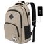 YAMTION Laptop Rucksack,Schultasche Schulrucksack Teenager mit USB-Ladeanschluss Uni Reisen Schule Arbeit Büro,Beige