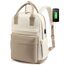 LOVEVOOK Rucksack Damen, 15,6 Zoll Laptop Schulrucksack Mädchen Teenager mit Laptopfach, Wasserdichter Schultasche Daypack Elegant für Schule Uni Reise Arbeit, Khaki Beige