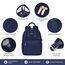 LOVEVOOK Laptop Rucksack Damen, 15,6 Zoll Schulrucksack Teenager mit USB Ladeanschluss, Wasserdicht Tagesrucksäcke Reiserucksack, Elegant Travel Backpack Daypack für Schule Büro Reise, Marineblau