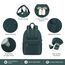 LOVEVOOK Laptop Rucksack Damen, 15,6 Zoll Schulrucksack Teenager mit USB Ladeanschluss, Wasserdicht Tagesrucksäcke Reiserucksack, Elegant Travel Backpack Daypack für Schule Büro Reise, Dunkelgrün