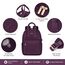 LOVEVOOK Laptop Rucksack Damen, 15,6 Zoll Schulrucksack Teenager mit USB Ladeanschluss, Wasserdicht Tagesrucksäcke Reiserucksack, Elegant Travel Backpack für Schule Büro Reise, Dunkelviolett
