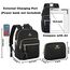 MATEIN Rucksack Damen Klein, Elegant Schulrucksack Geldbeutel Set 2 in 1 Wasserdicht Cityrucksack Casual Daypack mit USB Ladeanschluss Modern Handtasche Rucksacktasche für Reisen Arbeit Schwarz