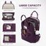 LOVEVOOK Laptop Rucksack Damen, 15,6 Zoll Schulrucksack Teenager mit USB Ladeanschluss, Wasserdicht Tagesrucksäcke Reiserucksack, Elegant Travel Backpack für Schule Büro Reise, Dunkelviolett