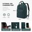 LOVEVOOK Laptop Rucksack Damen, 15,6 Zoll Schulrucksack Teenager mit USB Ladeanschluss, Wasserdicht Tagesrucksäcke Reiserucksack, Elegant Travel Backpack Daypack für Schule Büro Reise, Dunkelgrün