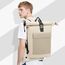 Lekeinchi Rolltop Rucksack Damen & Herren, Elegant Laptop Rucksack Wasserdicht mit 17 Zoll Laptopfach, Großer Reiserucksack Tagesrucksack Schulrucksack für Reisen, Uni Schule, Arbeit - Beige_XL