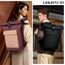 Lekeinchi Rolltop Rucksack Damen & Herren, Elegant Laptop Rucksack Wasserdicht mit 17 Zoll Laptopfach, Großer Reiserucksack Tagesrucksack Schulrucksack für Reisen, Uni Schule, Arbeit - Rotwein