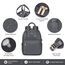 LOVEVOOK Laptop Rucksack Damen, 15,6 Zoll Schulrucksack Teenager mit USB Ladeanschluss, Wasserdicht Tagesrucksäcke Reiserucksack, Elegant Travel Backpack Daypack für Schule Büro Reise, Dunkelgrau