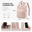 LOVEVOOK Damen Rucksack, 15,6 Zoll Laptop Schulrucksack Teenager Mädchen mit Laptopfach, Wasserdicht Cityrucksack Reiserucksack Modern, Elegant Lehrertasche Backpack Women für Freizeit Reise, Rosa