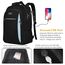 MATEIN Business Rucksack Herren, 17,3 Zoll Schulrucksack und Laptoptasche mit USB Ladeanschluss, Wasserdichter Travel Backpack für Schule, Arbeit, Radfahren, Schulanfang, Uni und Reisen, Blauschwarz