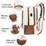 MATEIN Laptop Rucksack Damen, Großer Schulrucksack Jungen 17,3 Zoll Backpack Notebook Laptoptasche mit USB Ladeanschluss, Arbeit, Wasserdichter Rucksack Teenager Notebook College Tech, Beigebraun