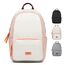 LARKSON Schulrucksack Mädchen & Jungen Teenager Beige Rosa - No 3 - Rucksack Damen & Herren für Schule - 16" Laptopfach - Aus Recyceltem PET - Wasserabweisend