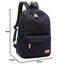 Joymoze Klassischer Einfarbiger Wasserdichter Schulrucksack für Teenager Retro Freizeit Rucksack Schwarz