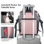 Rucksack Damen für Schule Laptop Rucksack 15,6 Zoll Schulrucksack Mädchen Teenager Daypack Wasserdichte mit USB-Ladeanschluss Tablet für Universität, Reisen, Frauen Rosa