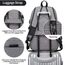 WENIG Laptop Rucksack Herren,17 Zoll Laptop Anti Diebstahl Rucksack Tasche Schulrucksack Business Notebook Rucksack Wasserdicht mit USB,Geschenk für Männer,Arbeit Reisen Schüler Jungen Teenager Grau