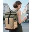 Inateck RollTop Rucksack Herren Damen 25L-30L Fahrradrucksack Schulrucksack für Uni Freizeit Job Sport Reisen, Stylische Tagesrucksack mit 17 Zoll Laptopfach, Khaki
