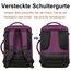 MATEIN 40L Reiserucksack Handgepäck Flugzeug, Erweiterbar 50x35x20cm Herren Cabin Bag Leichtgewicht Reise Rucksack Damen Schulrucksack Carry On Travel Backpack für Business, Arbeit, Violett
