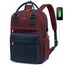 LOVEVOOK Laptop Rucksack Damen, 15,6 Zoll Schulrucksack Mädchen mit Laptopfach, Wasserdichter Schultasche Daypack Elegant für Schule Uni Reisen Arbeit, Marineblau Dunkelrot