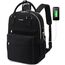 LOVEVOOK Rucksack Damen, 15,6 Zoll Laptop Rucksack Schulrucksack Mädchen Teenager mit Laptopfach, Wasserdichter Schultasche Daypack Elegant für Schule Uni Reise Arbeit, Schwarz