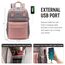 LOVEVOOK Rucksack Damen, 15,6 Zoll Laptop Rucksack Schulrucksack Mädchen Teenager mit Laptopfach, Wasserdichter Schultasche Daypack Elegant für Schule Uni Reise Arbeit, Rosa Grau