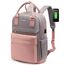 LOVEVOOK Rucksack Damen, 15,6 Zoll Laptop Rucksack Schulrucksack Mädchen Teenager mit Laptopfach, Wasserdichter Schultasche Daypack Elegant für Schule Uni Reise Arbeit, Rosa Grau