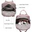 LOVEVOOK Rucksack Damen, 15,6 Zoll Laptop Rucksack Schulrucksack Mädchen Teenager mit Laptopfach, Wasserdichter Schultasche Daypack Elegant für Schule Uni Reise Arbeit, Rosa Grau