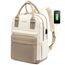 LOVEVOOK Rucksack Damen Klein, 14 Zoll Laptop Rucksack mit Laptopfach, Kleiner Wasserdicht Daypack Elegant Mini für Schule Uni Reise Arbeit, Khaki Beige