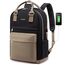 LOVEVOOK Rucksack Damen, 17 Zoll Laptop Rucksack Schulrucksack Mädchen Teenager mit Laptopfach, Wasserdichter Schultasche Daypack für Schule Uni Reisen Arbeit, Khaki Schwarz