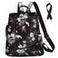 Fmeida Rucksack Damen Klein Anti-Diebstahl Hantasche 2 in 1 Groß Umhängetasche Wasserdicht Backpack Shopper Schultertasche Daypacks Aus Oxford Für Reise Arbeit Alltag Sport Schule Blumen Rot