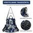 Fmeida Damen Rucksack Klein 2 in 1 Rucksacktasche Elegant Anti Diebstahl Schultertasche Nylon Wasserdichte Backpack Casual Daypack Shopper für Frauen Mädchen (Blumen Navy)
