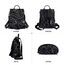 Fmeida Rucksack Damen Klein Diebstahlsicherer Handtasche Wasserdichte 2 in 1 Schultertasche Casual Daypack Klein Reiserucksack für Frauen Mädchen Linien Weiß