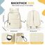 HYC00 Schulrucksack Damen, Causal Travel Schultaschen 14 Zoll Laptop Rucksack für Mädchen im Teenageralter Leichter Rucksack Wasserabweisend Bookbag College Boys Men Work Daypack,Beige
