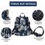 Fmeida Damen Rucksack Klein 2 in 1 Rucksacktasche Elegant Anti Diebstahl Schultertasche Nylon Wasserdichte Backpack Casual Daypack Shopper für Frauen Mädchen (Blumen Navy)