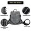 Fmeida Rucksack Leder Damen Anti Diebstahl Handtaschen Wasserdichte Schulrucksack 2 in 1 Schultertasche Shopper Casual Daypack Reiserucksack für Frauen Mädchen Grau